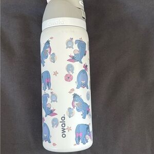 Owalo White Eeyore Print Water Bottle